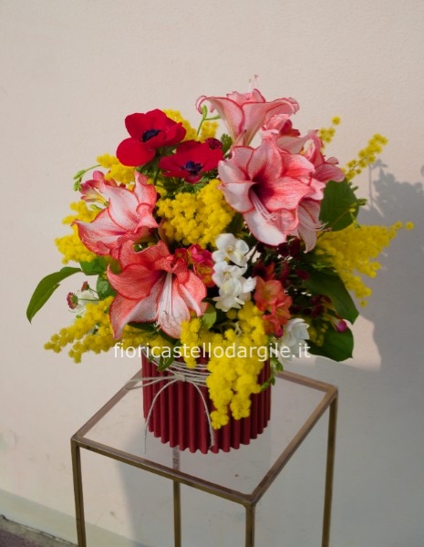 Flower Box Sole con fiori di stagione e mimosa